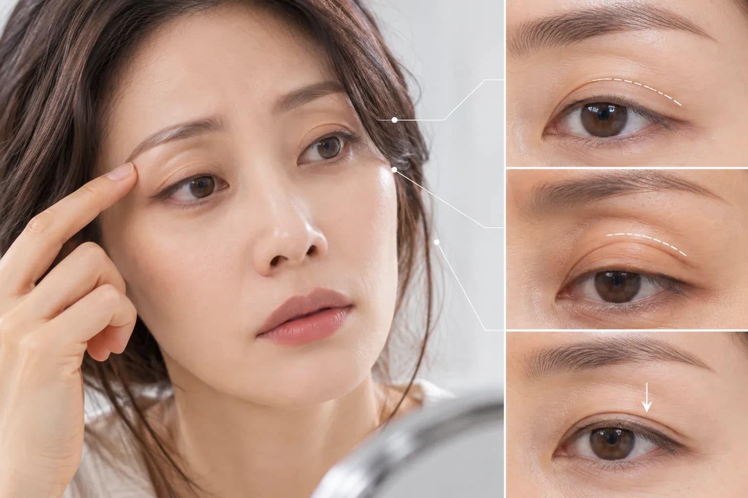 쌍꺼풀 재수술 쌍꺼풀 풀림과 눈두덩이꺼짐 안검하수