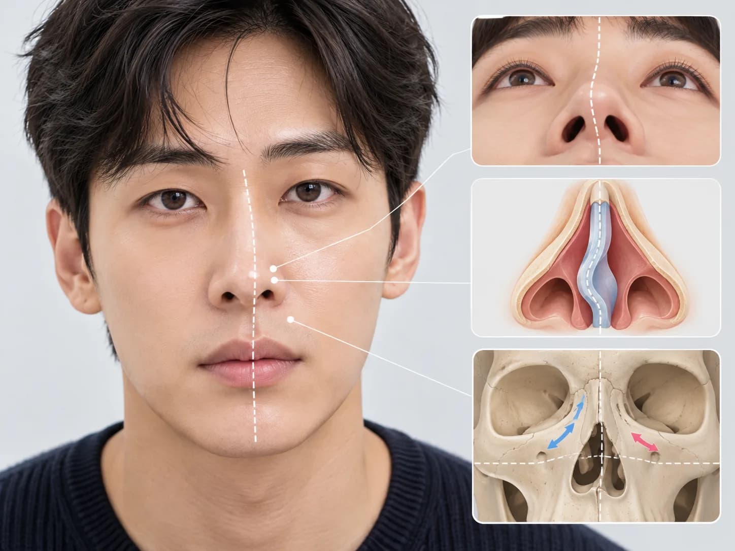 휜코 매부리코 교정 남자코수술